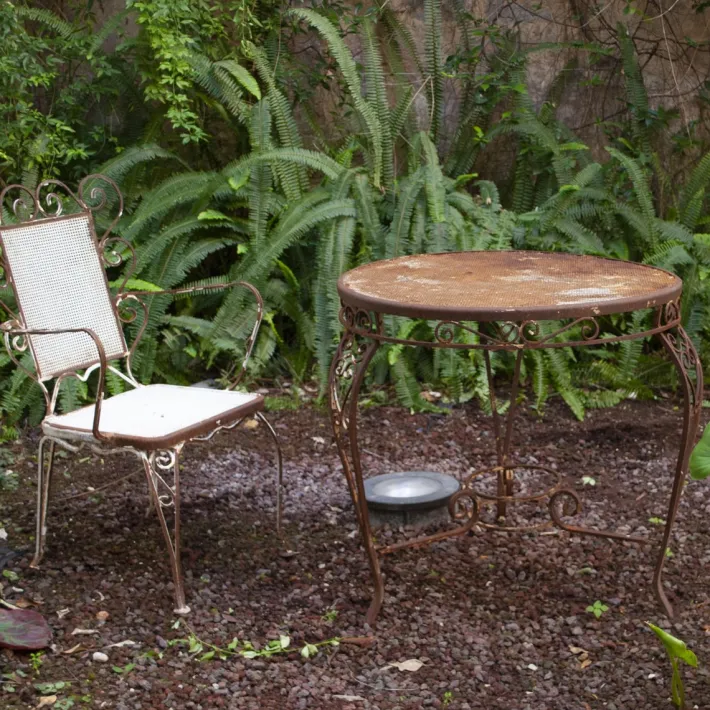 Pamono Vintage Garden Tea Table in Wrought Iron, 1950s