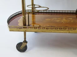 Pamono Vintage German Bar Cart with Inlaid Marquetry Discount