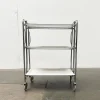 Pamono Vintage German Foldable Service Cart with 3 Trays, 1970s New