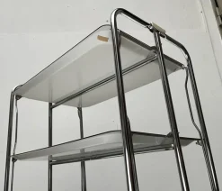 Pamono Vintage German Foldable Service Cart with 3 Trays, 1970s New