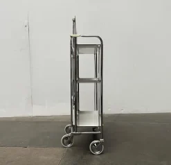 Pamono Vintage German Foldable Service Cart with 3 Trays, 1970s New