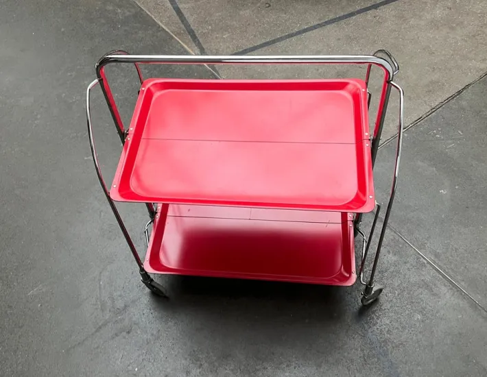 Pamono Vintage German Foldable Service Cart, Housebar or Side Table, 1970s Clearance