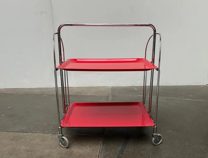 Pamono Vintage German Foldable Service Cart, Housebar or Side Table, 1970s Clearance
