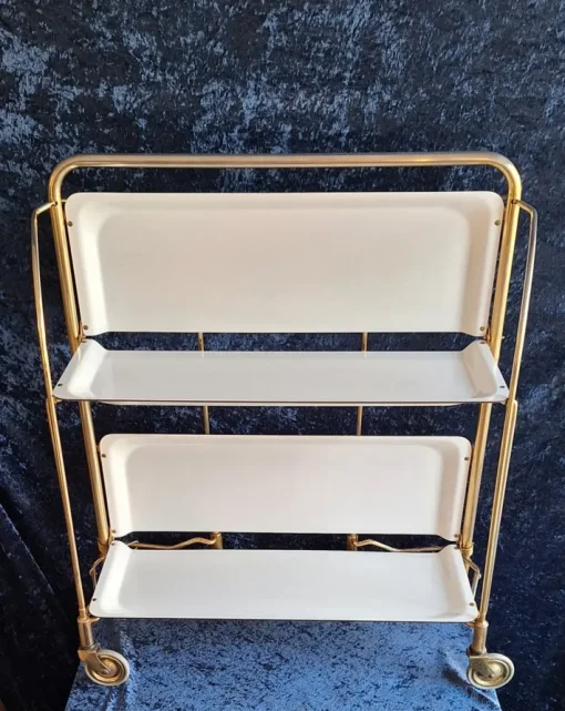 Pamono Vintage German Folding Serving Trolley in Brass-Plated Metal, 1970s Sale