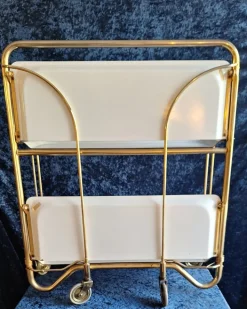 Pamono Vintage German Folding Serving Trolley in Brass-Plated Metal, 1970s Sale
