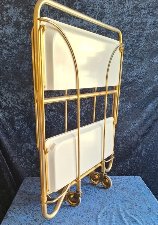 Pamono Vintage German Folding Serving Trolley in Brass-Plated Metal, 1970s Sale