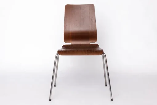Pamono Vintage Gilbert Stackable Dining Chair in Teak Plywood Seat with Chrome Legs from Ikea, 1990s Online