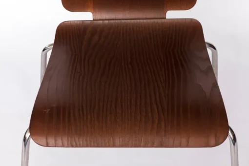 Pamono Vintage Gilbert Stackable Dining Chair in Teak Plywood Seat with Chrome Legs from Ikea, 1990s Online