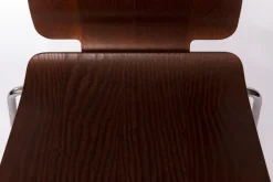 Pamono Vintage Gilbert Stackable Dining Chair in Teak Plywood Seat with Chrome Legs from Ikea, 1990s Online