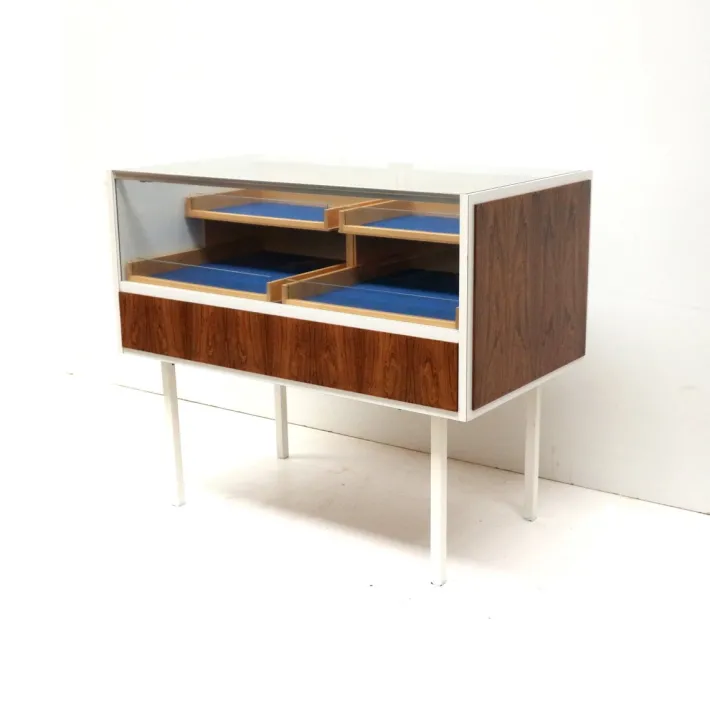 Pamono Vintage Glass Counter with Drawers, 1970s Best