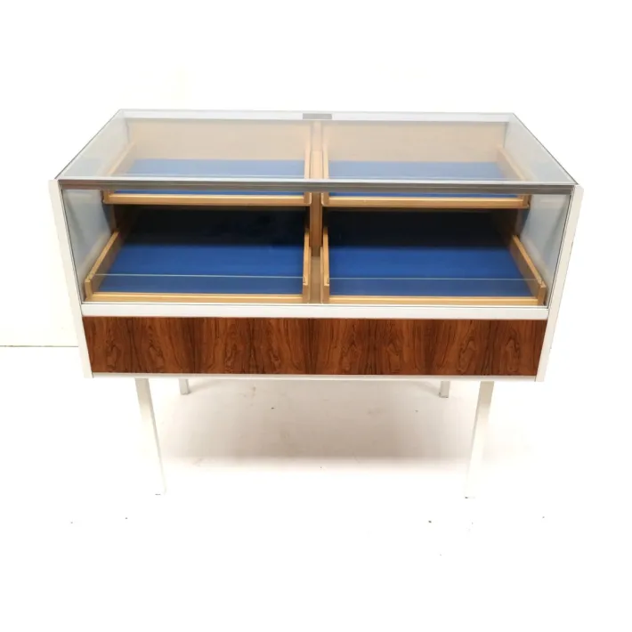 Pamono Vintage Glass Counter with Drawers, 1970s Best