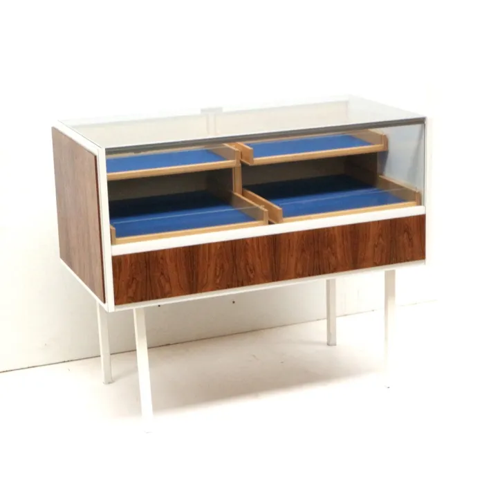 Pamono Vintage Glass Counter with Drawers, 1970s Best