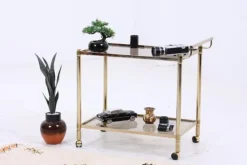 Pamono Vintage Glass Serving Cart, 1960s New