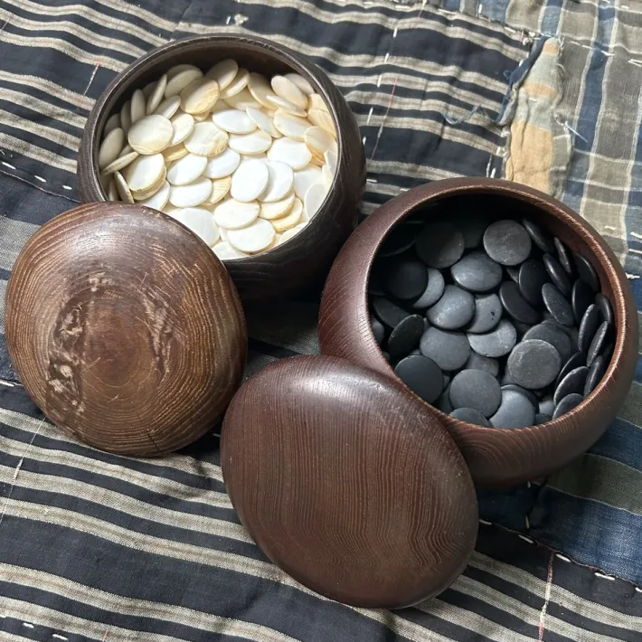 Pamono Vintage Go Game Board Goban Kaya, Japan, 1920, Set of 3 Clearance