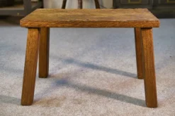 Pamono Vintage Gouged Side Table in Oak, 1960s Clearance