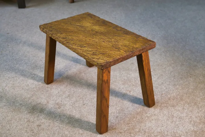 Pamono Vintage Gouged Side Table in Oak, 1960s Clearance