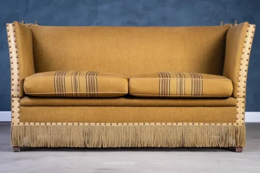 Pamono Vintage Green and Yellow Velvet Knole Sofa, 1950s Sale
