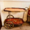 Pamono Vintage Hollywood Regency Bar Cart with Italian Marquetry Inlay New