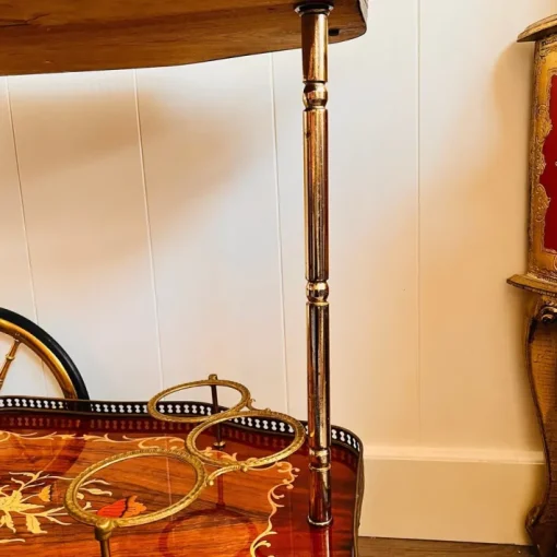 Pamono Vintage Hollywood Regency Bar Cart with Italian Marquetry Inlay New