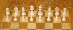 Pamono Vintage Honey Oak Chess Board Coffee Table With Chess Set Best