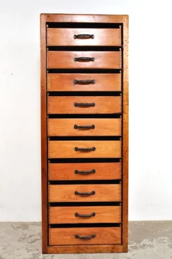 Pamono Vintage Industrial Chest of Drawers in Beech, 1930s Best