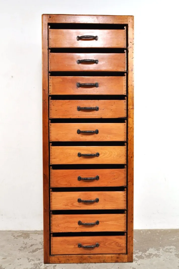 Pamono Vintage Industrial Chest of Drawers in Beech, 1930s Best