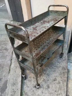 Pamono Vintage Industrial Iron Industrial Trolley, 1950s Outlet