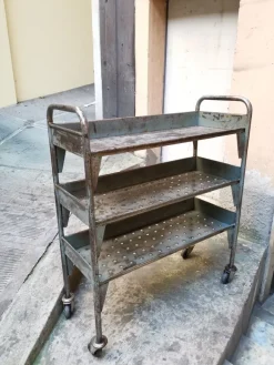 Pamono Vintage Industrial Iron Industrial Trolley, 1950s Outlet