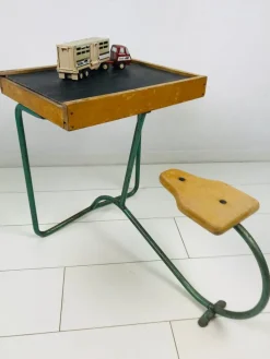 Pamono Vintage Industrial Metal and Wood Children's Desk Discount