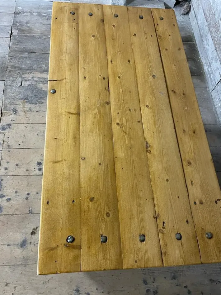 Pamono Vintage Industrial Spruce Workbench Outlet