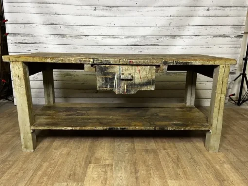 Pamono Vintage Industrial Workbench in Spruce
