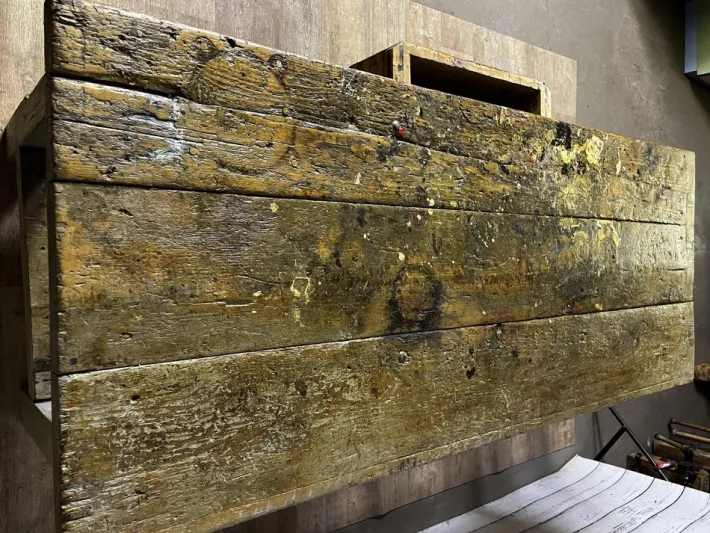 Pamono Vintage Industrial Workbench in Spruce