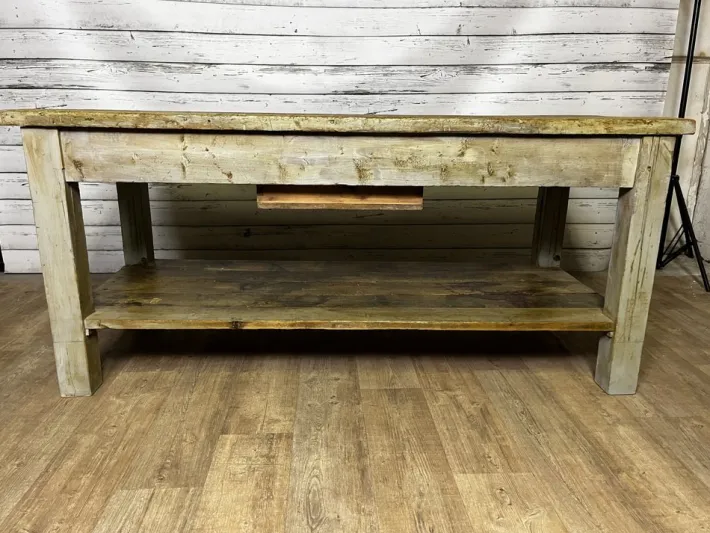 Pamono Vintage Industrial Workbench in Spruce