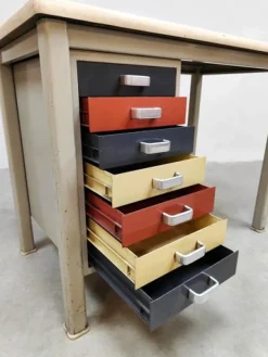 Pamono Vintage Industrial Writing Desk by Andre Cordemeyer for Gispen, 1950s Outlet
