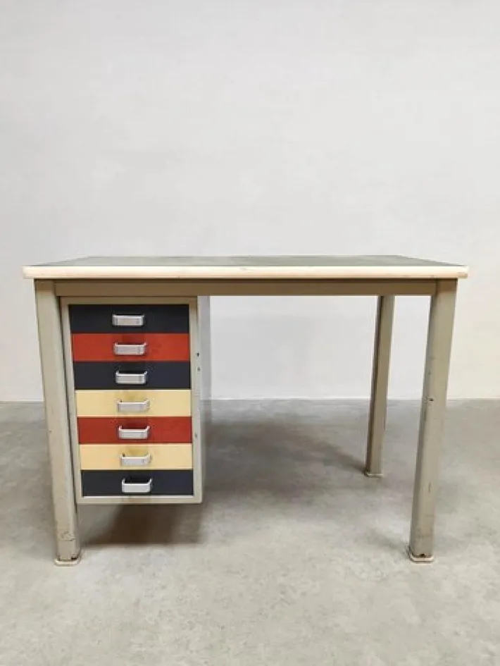 Pamono Vintage Industrial Writing Desk by Andre Cordemeyer for Gispen, 1950s Outlet