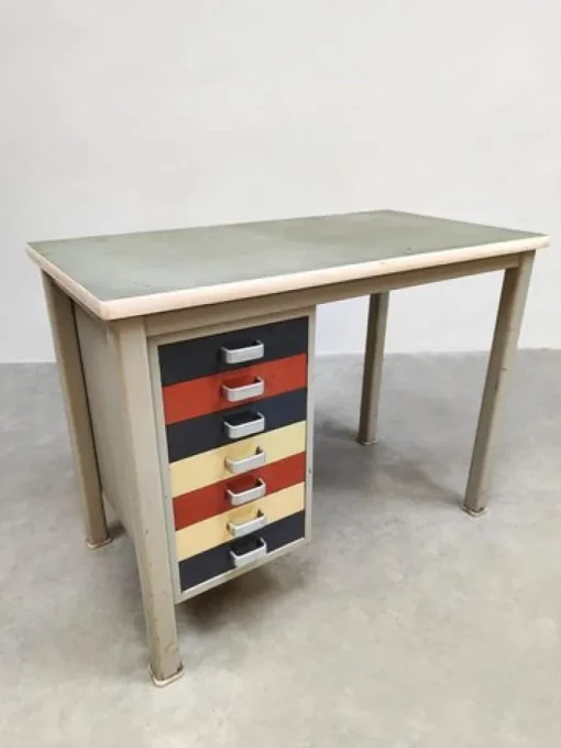 Pamono Vintage Industrial Writing Desk by Andre Cordemeyer for Gispen, 1950s Outlet