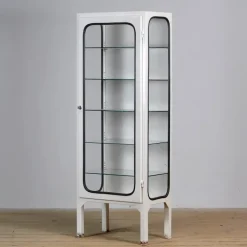 Pamono Vintage Iron and Glass Medical Cabinet, 1970s Hot