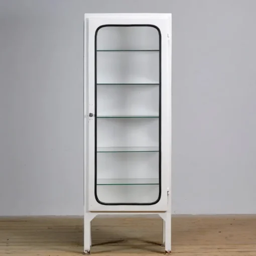Pamono Vintage Iron and Glass Medical Cabinet, 1970s Hot