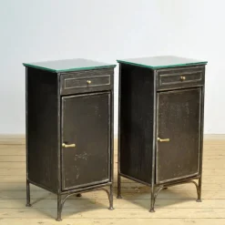 Pamono Vintage Iron and Glass Nightstands, 1900s, Set of 2 Best