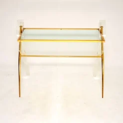 Pamono Vintage Italian Acrylic Glass and Gold Finish Console Table, 1970s Hot