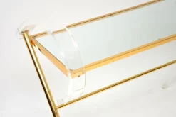 Pamono Vintage Italian Acrylic Glass and Gold Finish Console Table, 1970s Hot