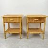 Pamono Vintage Italian Bedside Tables in Rattan and Bamboo, 1970s, Set of 2 Hot