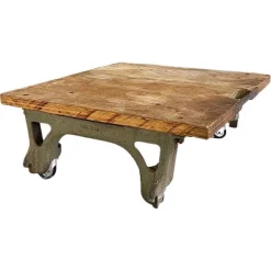 Pamono Vintage Italian Cast Iron and Wood State Railways Storage Trolley, 1930s Clearance