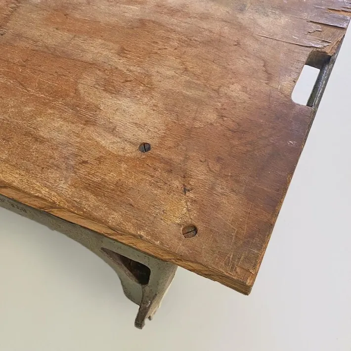 Pamono Vintage Italian Cast Iron and Wood State Railways Storage Trolley, 1930s Clearance