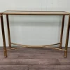 Pamono Vintage Italian Console in Brass Metal and Edged Glass Top, 1980s Best