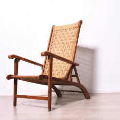 Pamono Vintage Italian Deck Chair in Beech and Jute, 1950s Best