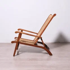 Pamono Vintage Italian Deck Chair in Beech and Jute, 1950s Best