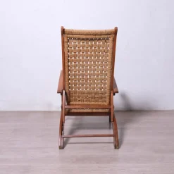 Pamono Vintage Italian Deck Chair in Beech and Jute, 1950s Best