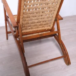 Pamono Vintage Italian Deck Chair in Beech and Jute, 1950s Best