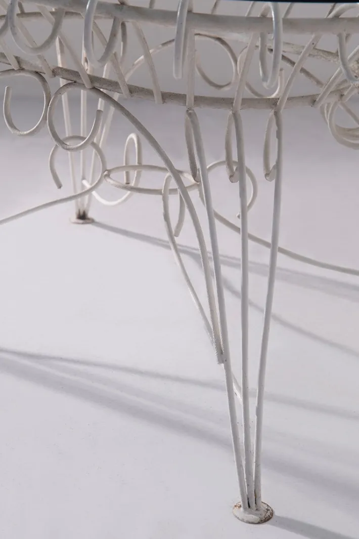 Pamono Vintage Italian Dining Table in White Iron and Glass, 1960 Clearance